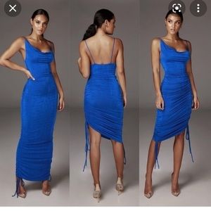 Jluxlabel - blue wojek slinky dress